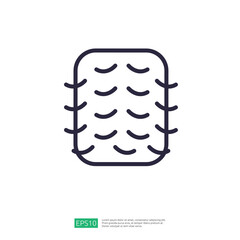 Simple Fruit Icon Design Featuring a Stylized Outline of a Watermelon Slice and other fruit icons featuring various shapes and outlines and minimal styles.  Simple Icons Vector