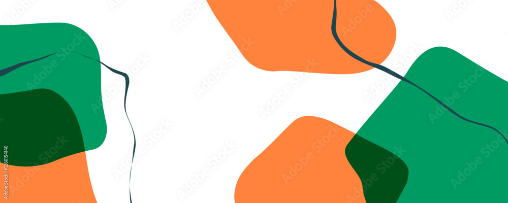 Aufkleber ireland flag colors. abstract background with various curved bright colored shapes and bent lines fo