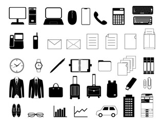 オフィス　企業　仕事　アイコン　セット