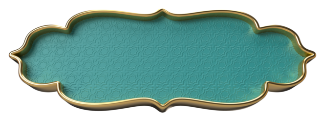 Elegant Teal and Gold Ornate Frame, Decorative Design Element