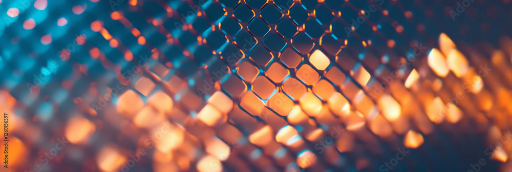 Poster vibrant metallic mesh texture showcasing geometric patterns and bright highlights