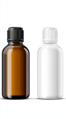 Presenting a stylish arrangement of black, white, and amber bottles that highlights modern design sensibilities