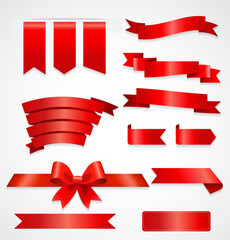 Collection red ribbons 01