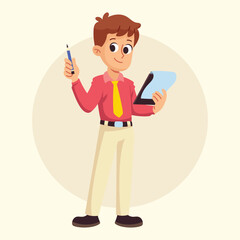 flat vector teacher illustration