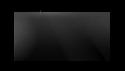Rectagle dark glass transparent realistic plate. Acrylic and glass texture frame. Png
