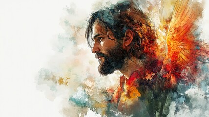 life of jesus an angel appears to joseph digital watercolor painting