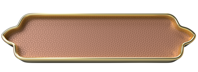 Elegant Rose Gold and Beige Decorative Plaque, Blank Nameplate, Ornate Frame