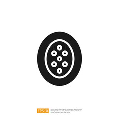 Fruit Slice Illustration In Black And White Style With Seeds Inside The Slice Of Fruit Illustrative Design For Graphic And Web Design Project For Healthy Eating Visual