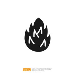 Stylized Flame Icon Representing Fire With Sharp Edges And Bold Silhouette And Dynamic Form. And A Symbolic Image Illustrative Of Fire And Energy With A Sharp Abstract Design