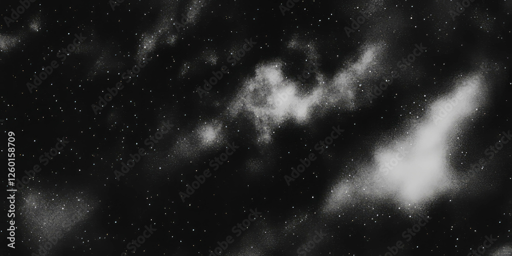 Poster Mottled black and white texture with blurred swirling patterns and soft diffuse effect