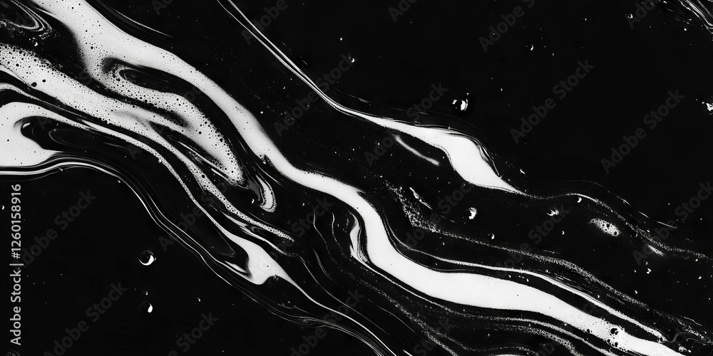 Poster mottled black and white texture with dense shadows creating striking contrasts