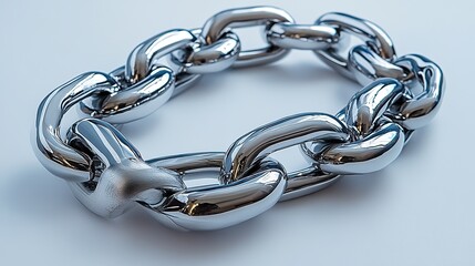 Obraz premium links made of silver cuffs on white backgroun