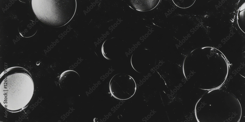 Aufkleber Mottled texture with overlapping circles and shadows on a dark background
