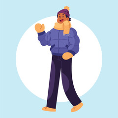 Flat Vector Winter Outfits Illustration