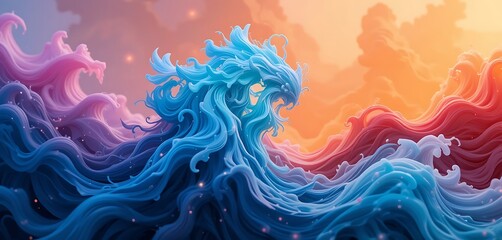 Abstract Background a painting of wave