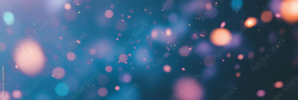 Poster mottled blue and brown texture with soft light and scattered patches evokes serene atmosphere