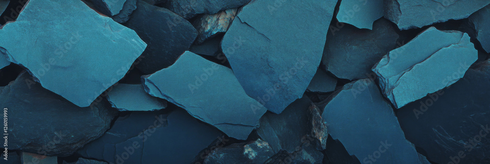 Leinwandbilder textured blue and gray stone surface with irregular patches and shadows creating depth