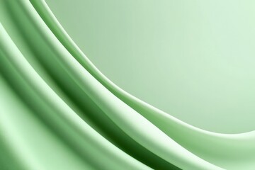 Soft green fabric folds create serene and elegant atmosphere, en