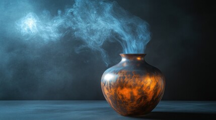 Mystical Smoke Rising from an Ornate Vessel