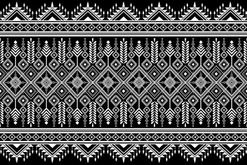 Black and white abstract geometric ethnic pattern.