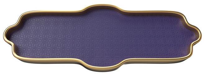 Elegant Purple and Gold Decorative Frame, Blank Label, Text Box, Design Element