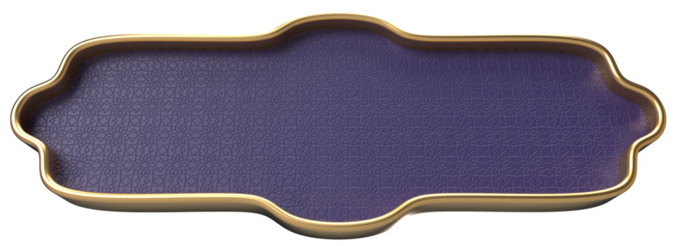 Elegant Purple and Gold Decorative Frame, Blank Label, Text Box, Design Element