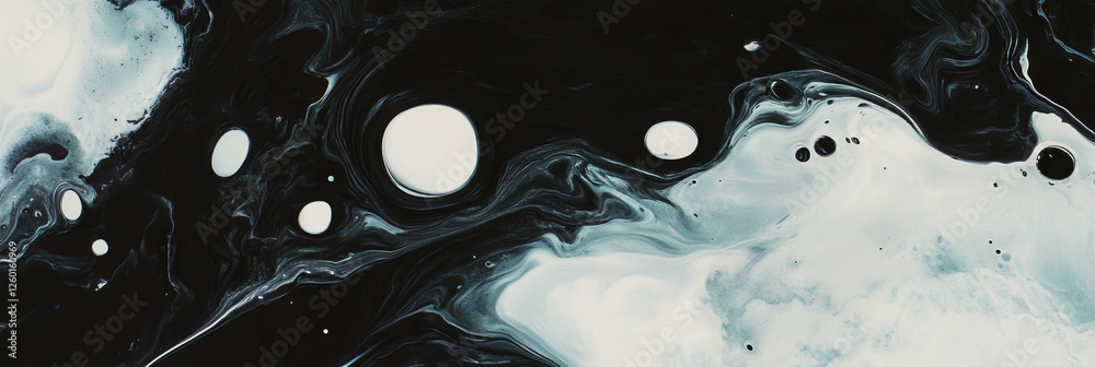Poster mottled gray and black texture with bright highlights and concentrated patterns