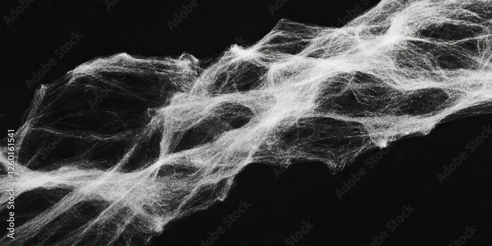 Aufkleber Intricate patterns of mottled grayscale texture on a black background create captivating visual flow