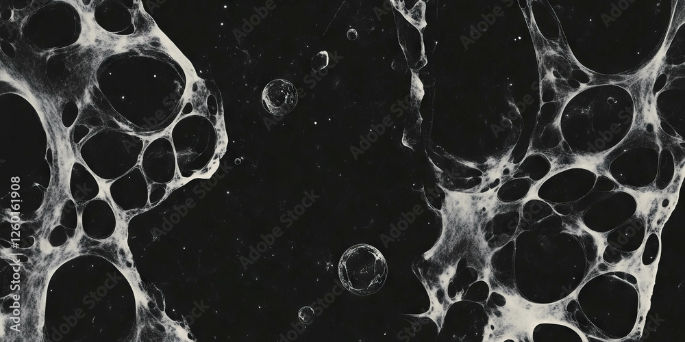Aufkleber mottled grayscale texture with irregular patches on a black background