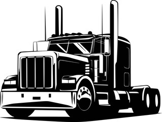 Semi Truck Duel Big Tractor Trailer Cab Fifth svg files
