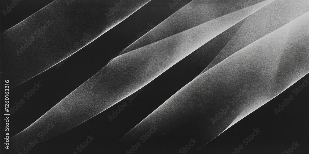 Poster Mottled grayscale texture with sharp angular edges and deep shadows creating dramatic contrast