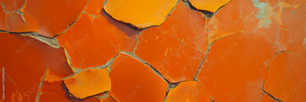 Aufkleber Mottled orange and yellow texture with sharp edges and bright highlights in abstract design