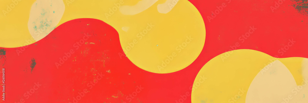Poster Vivid texture display with contrasting mottled red and yellow patterns from a close perspective