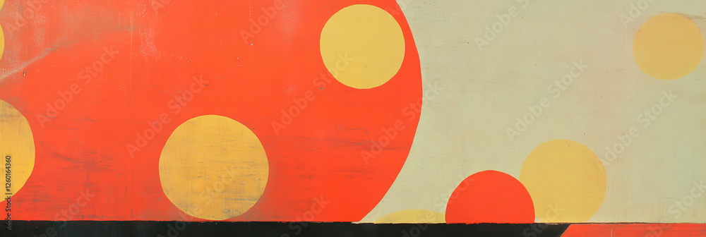 Aufkleber Mottled red and yellow texture with large rounded patches creating high visual contrast