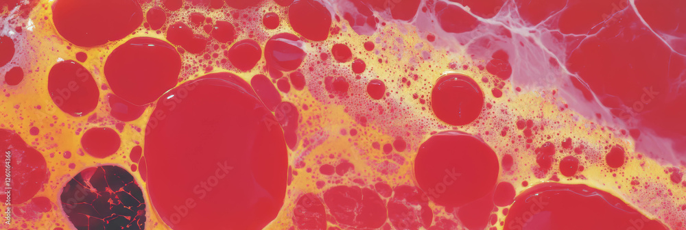 Aufkleber Vibrant texture featuring mottled red and yellow patches creating a striking visual display