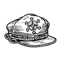 A sketchy icon of a nautical hat