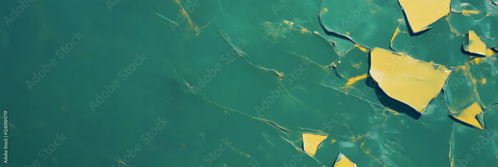 Aufkleber Textured surface displaying mottled yellow and green with sharp edges and deep shadows