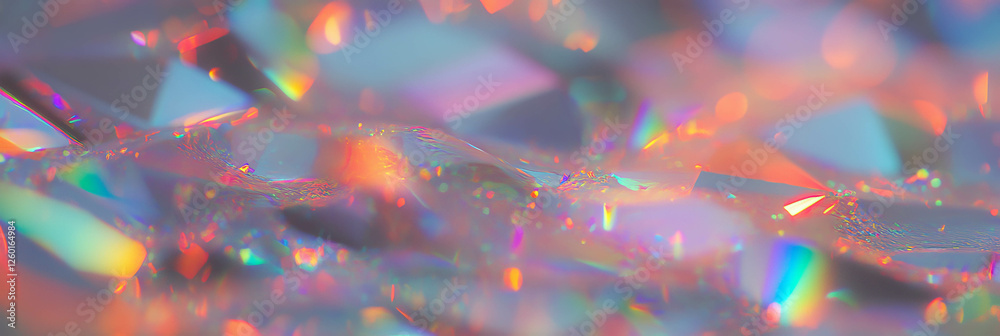 Poster Multicolored bokeh layers creating mesmerizing light refractions and sparkling hues