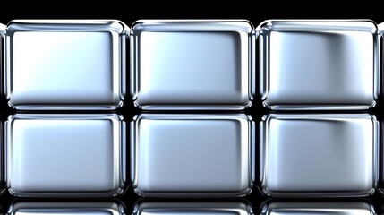 Sleek metallic rectangles reflect soft light creating a cool modern aesthetic. AI Generated