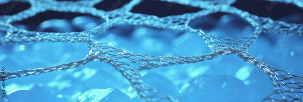 Poster nylon netting texture intertwined with smooth ice and corrugated plastic details