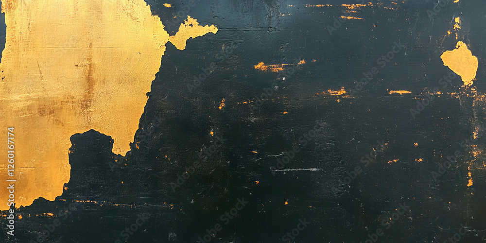 Poster old deep gold wall texture with dark grunge overlay and markings for artistic use