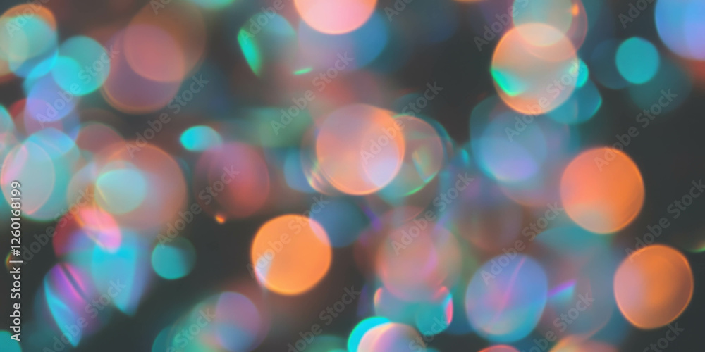 Poster Organic bokeh shapes with flowing lines and soft shimmer on a dark background