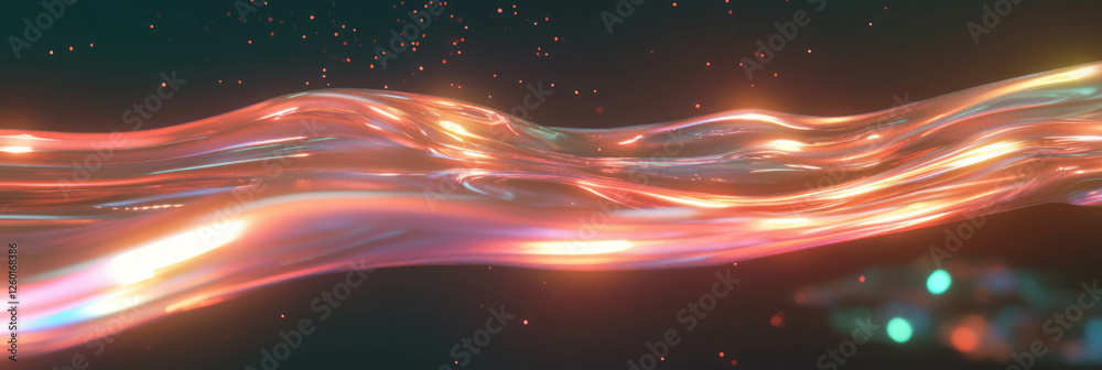 Poster Organic crystal flares with flowing lines and soft colors create a stunning texture display