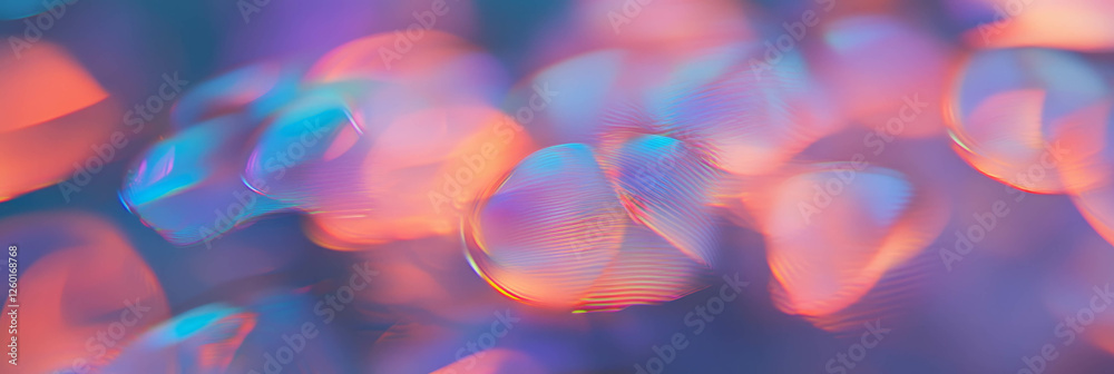 Aufkleber Vibrant overlapping bokeh textures creating radiant light patterns in vivid hues