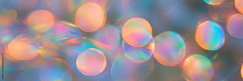 Poster Vibrant bokeh textures create radiant hues and complex light patterns