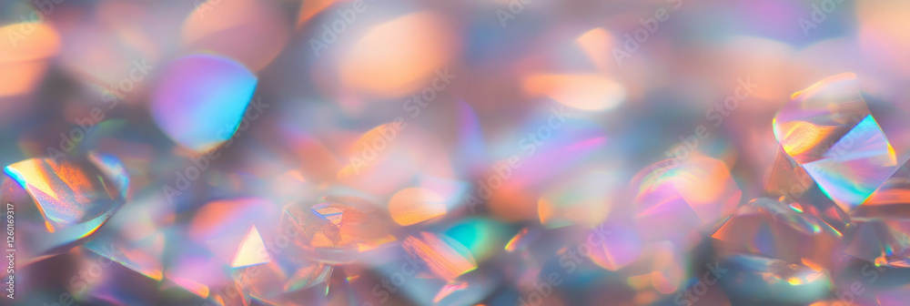 Poster Overlapping crystal flares create vibrant light patterns and a colorful display