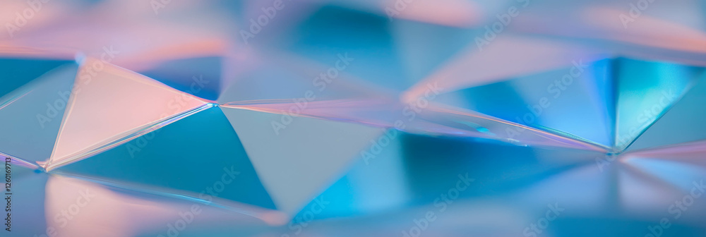Poster Muted blue overlapping triangles create a smooth textured surface with modern design