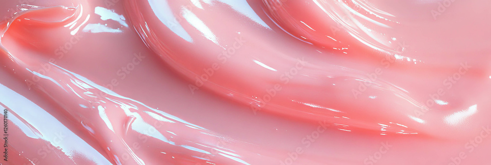 Poster thick creamy pink gel with a smooth matte finish displaying unique texture details