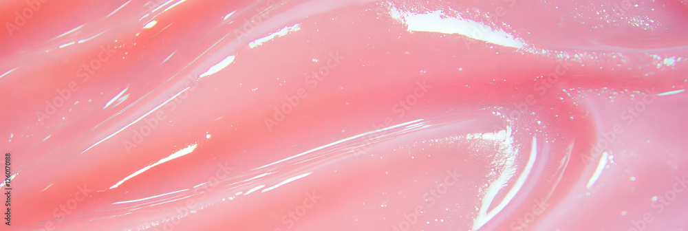 Poster pale creamy pink gel texture with thick consistency and smooth finish displayed on a surface