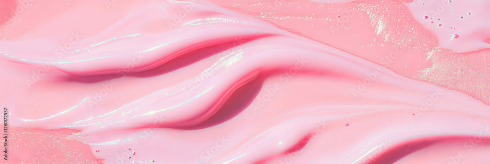 Aufkleber smooth flow of pastel pink liquid gel creating soft sheen in artistic presentation